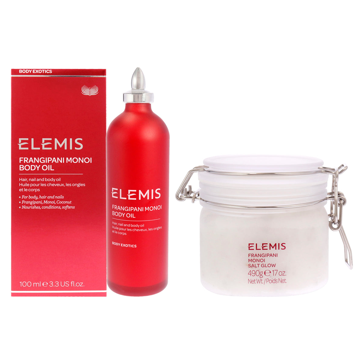 Elemis Frangipani Monoi Body Oil and Frangipani Monoi Salt Glow Kit Unisex Body Care Sets & Kits