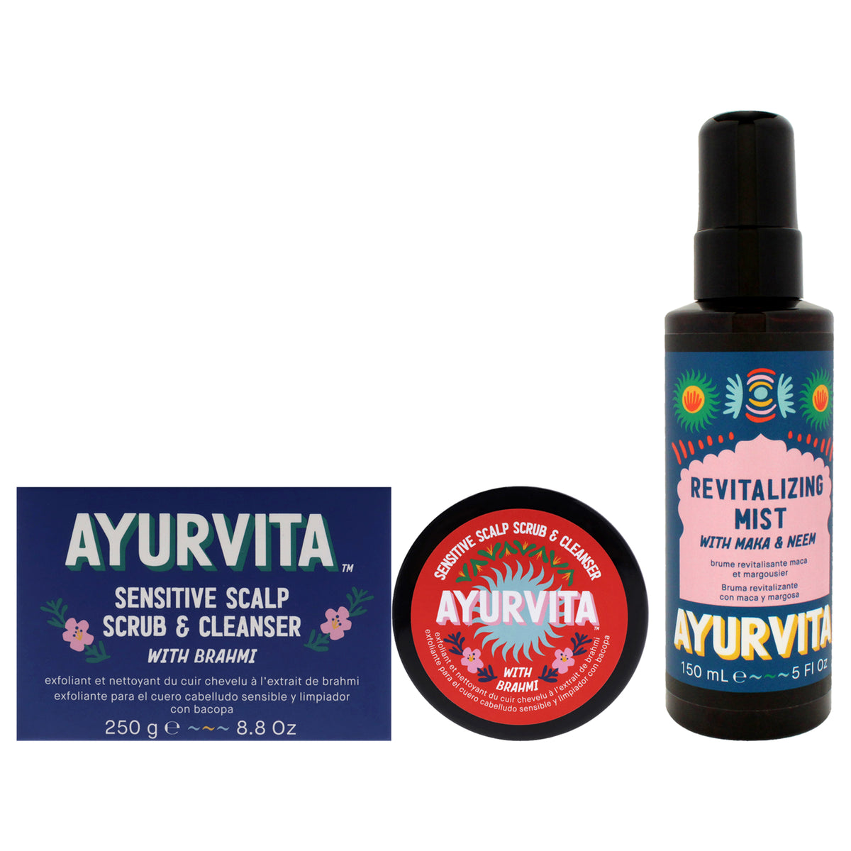 AyurVita Holistic Hair and Scalp Refresh Kit Unisex Hair Treatment Sets & Kits 8.8 FL OZ | 260 ML