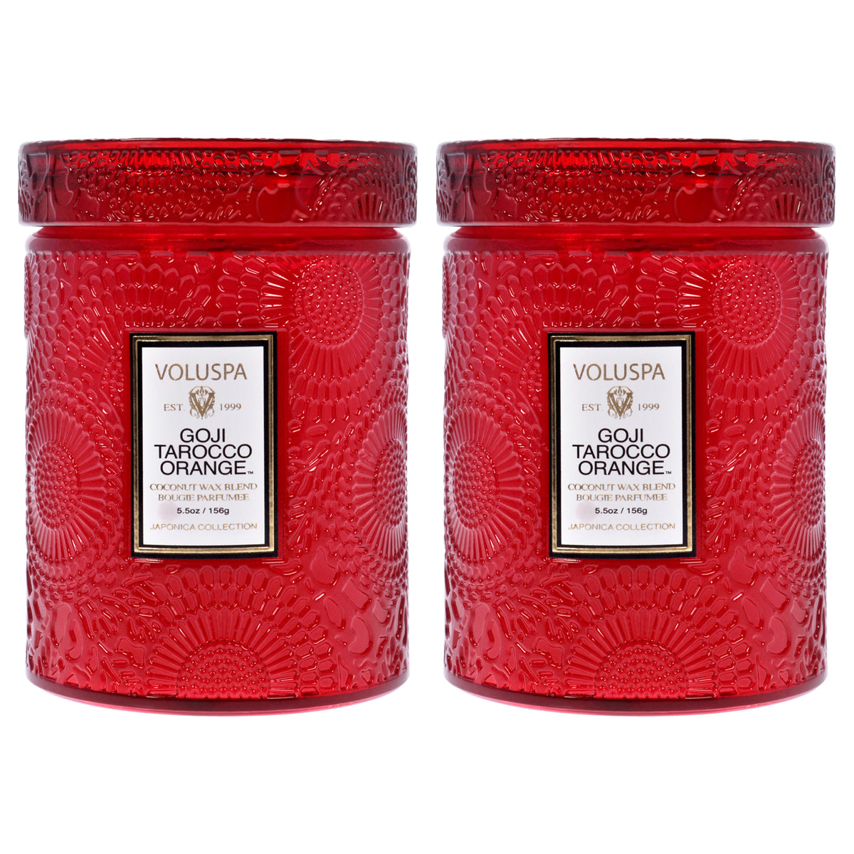 Voluspa Japonica Collection Small - Goji Tarocco Orange Pack of 2 Unisex Home Fragrance Sets 5.5 OZ | 156 G