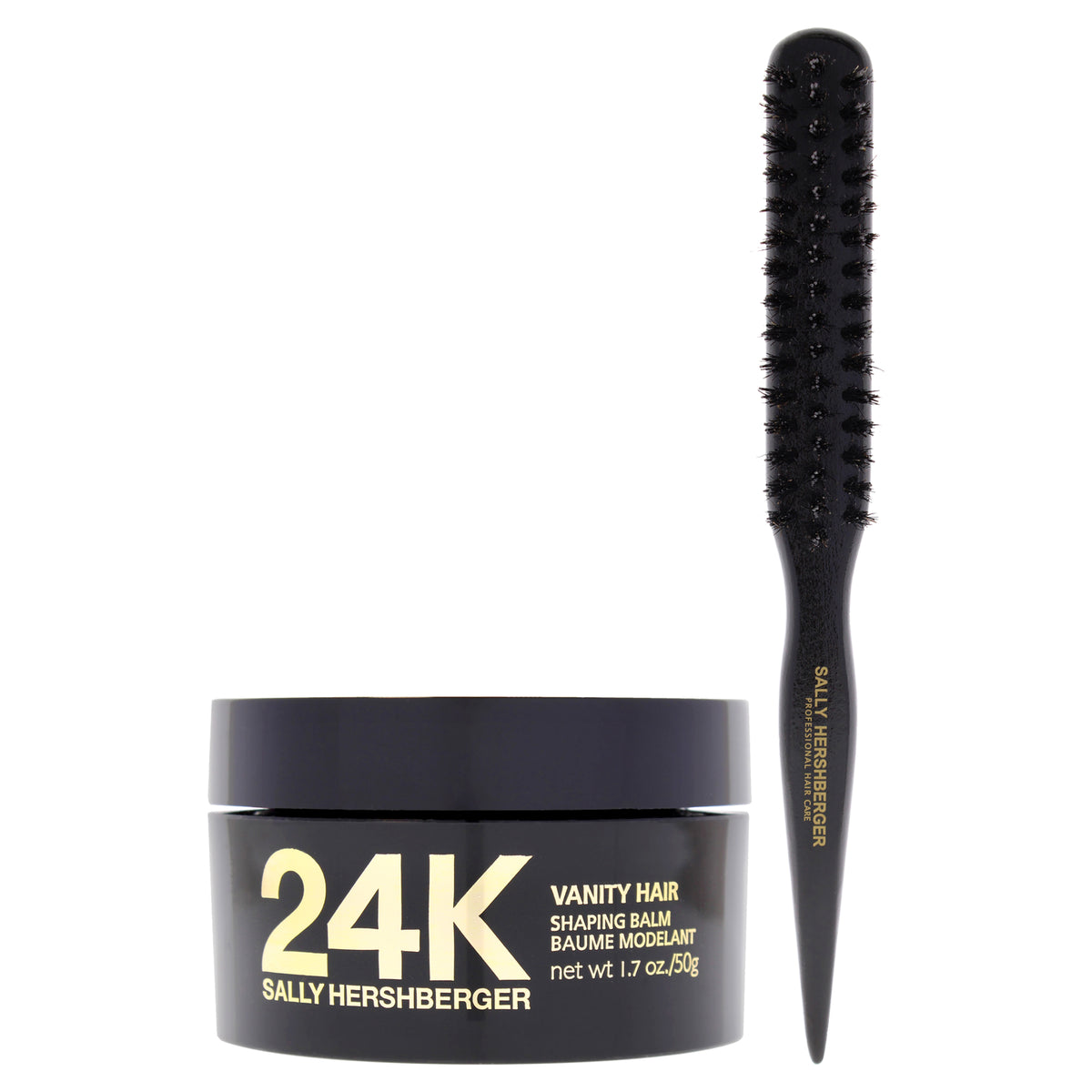 Sally Hershberger 24K Vanity Hair Shaping Balm and Teasing Brush Kit Unisex Mixed Hair Care Sets 1.7 FL OZ | 50 ML