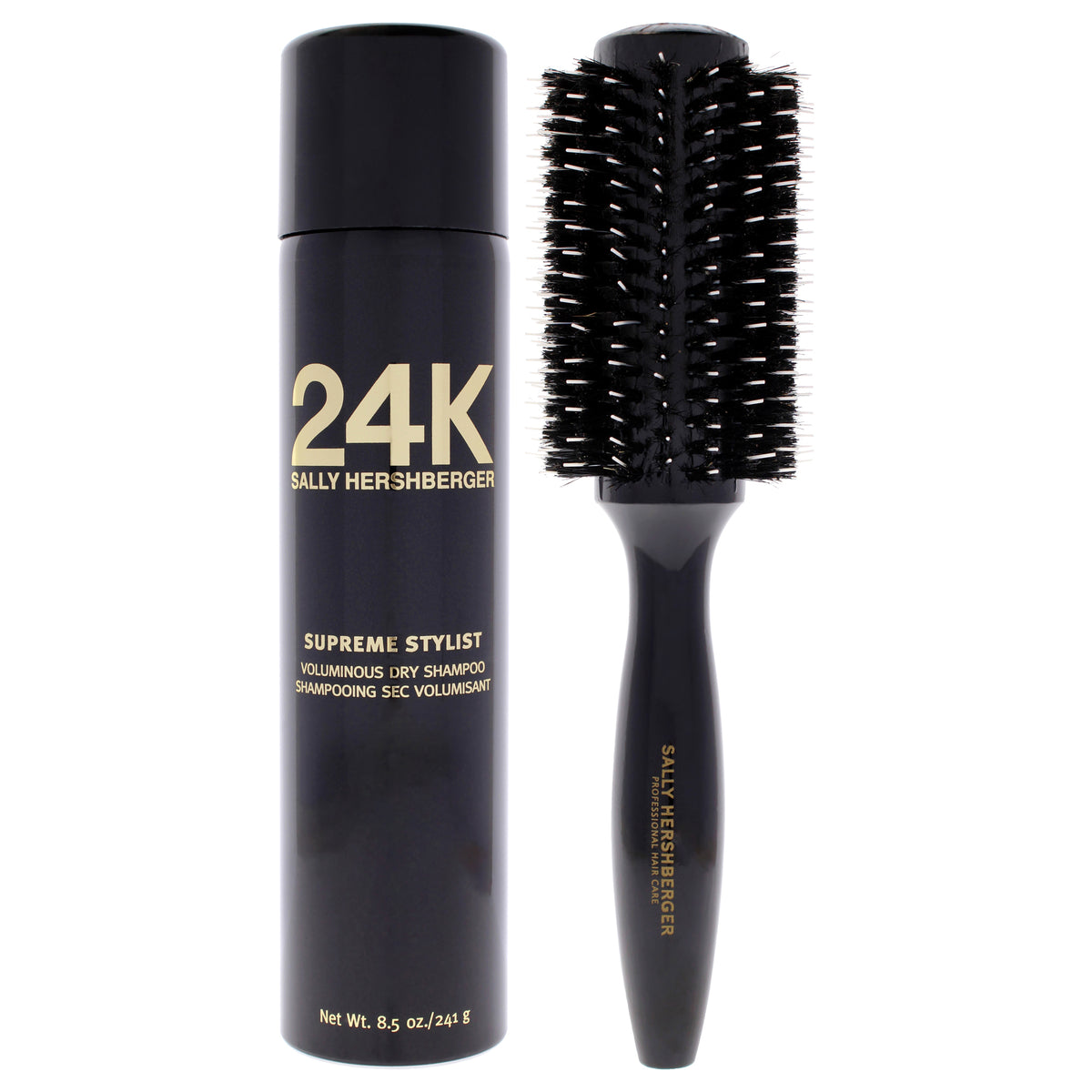 Sally Hershberger 24K Volumizing Dry Shampoo And Large Round Brush Kit Unisex Mixed Hair Care Sets 8.5 FL OZ | 250 ML