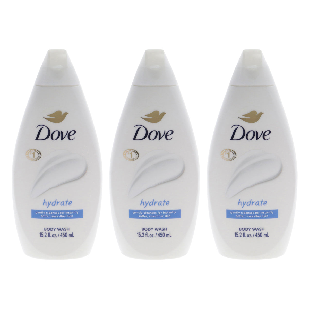 Dove Body Wash - Hydrate Pack of 3 Unisex Body Care Sets & Kits 15.2 FL OZ | 450 ML