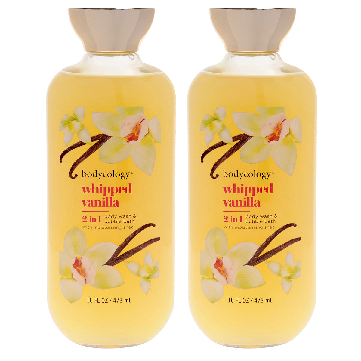 Bodycology 2 in 1 Body Wash and Bubble Bath - Whipped Vanilla for Women's Body Care Sets & Kits 16 FL OZ | 473 ML