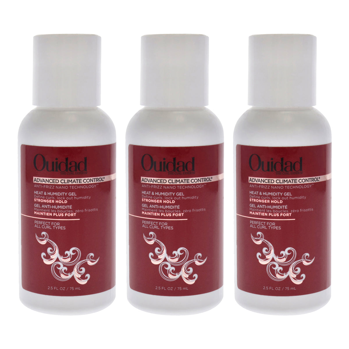Ouidad Advanced Climate Control Heat and Humidity Gel Stronger Hold Unisex Mixed Hair Care Sets 2.5 OZ | 75 ML