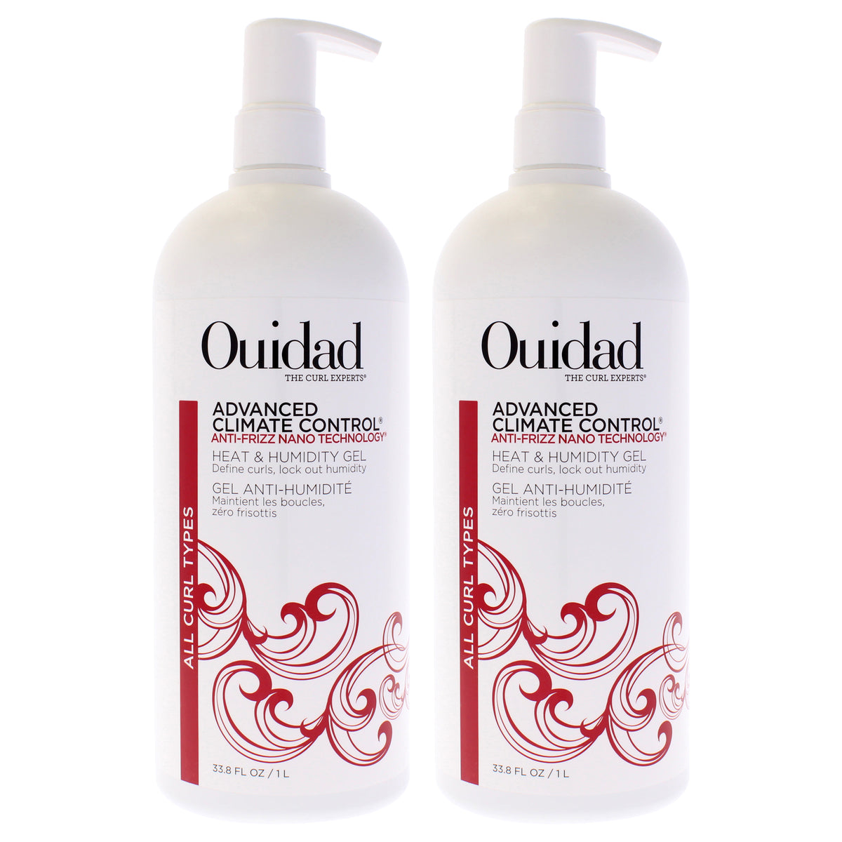 Ouidad Advanced Climate Control Heat and Humidity Gel - Anti Frizz Gel Unisex Mixed Hair Care Sets 33.8 FL OZ | 1000 ML