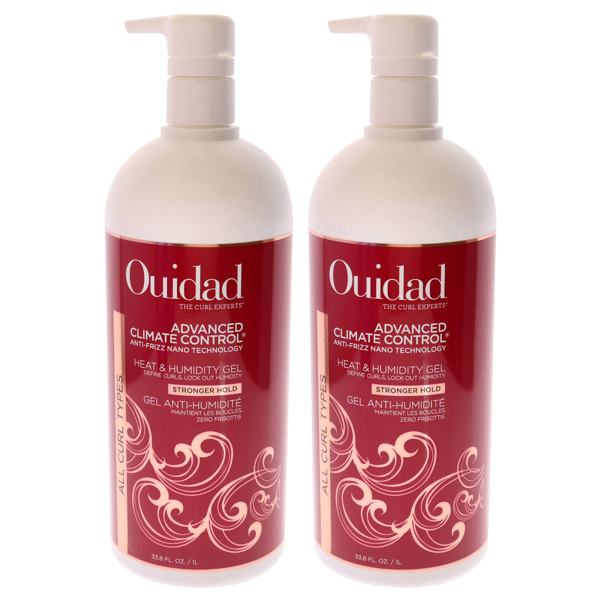 Ouidad Advanced Climate Control Heat and Humidity Gel - Strong Hold Unisex Mixed Hair Care Sets 33.8 FL OZ | 1000 ML