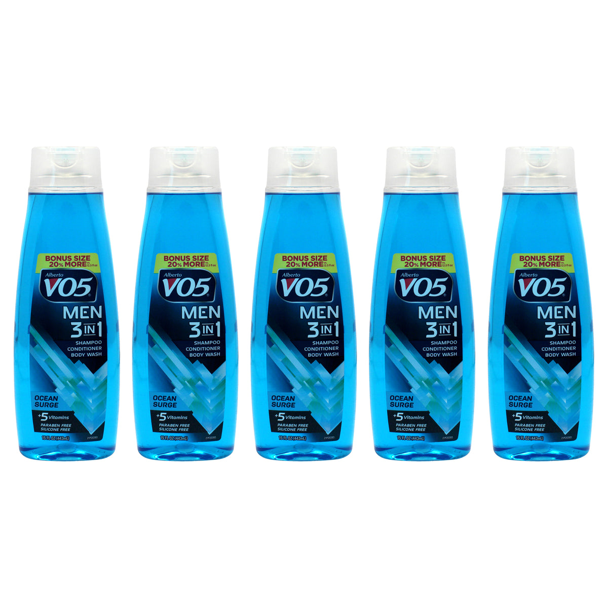 Alberto VO5 3-in-1 Ocean Surge Shampoo Conditioner and Body Wash Unisex Mixed Hair Care Sets 15 OZ | 444 ML