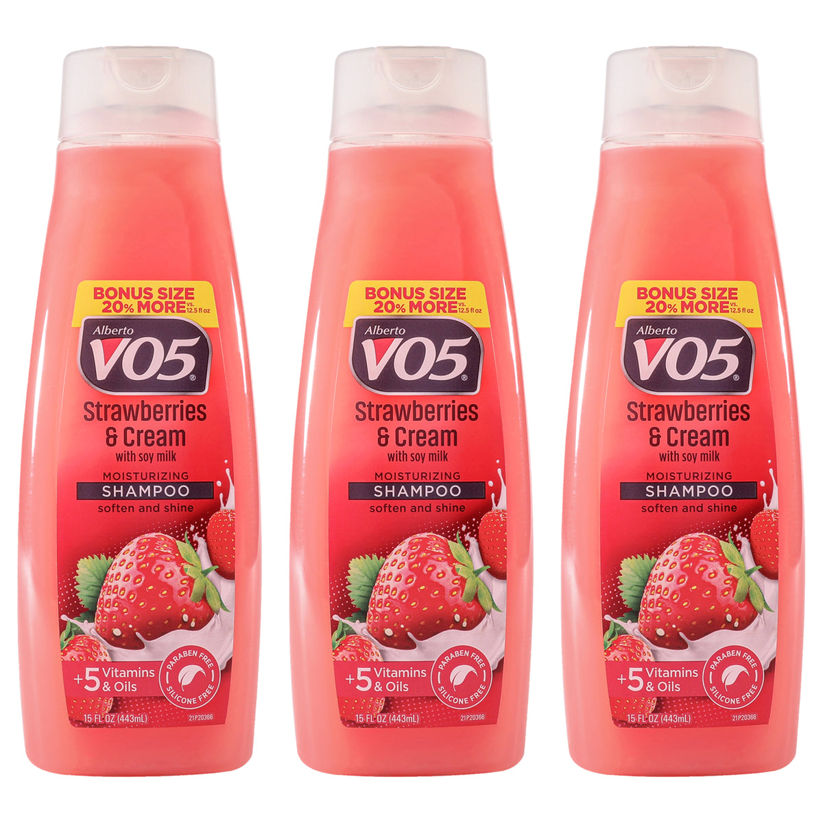 Alberto VO5 Moisturizing Strawberries Cream Shampoo Unisex Mixed Hair Care Sets 15 FL OZ | 443 ML