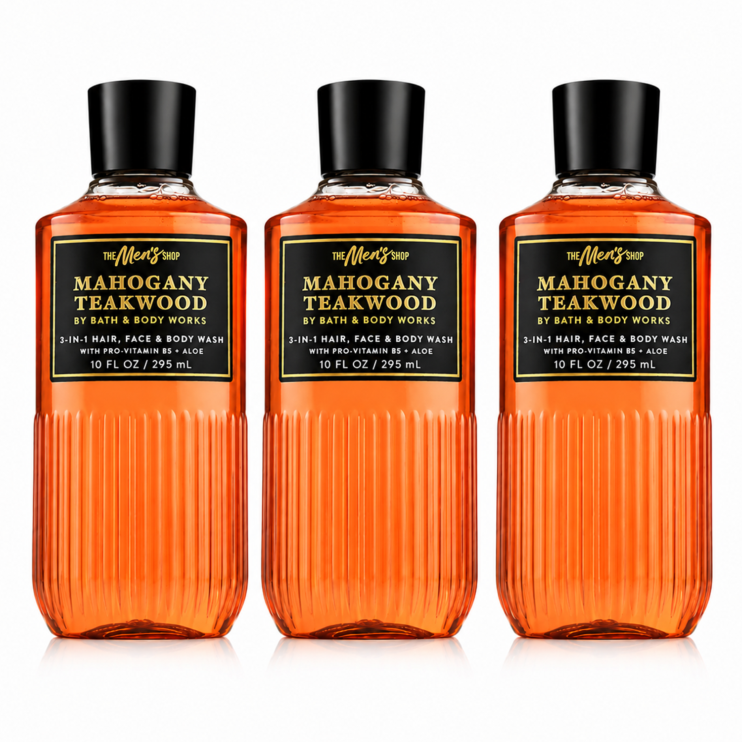 Bath & Body Works BBW Mahogany Teakwood Men's 3-in-1 Hair, Face & Body Wash PACK OF 3