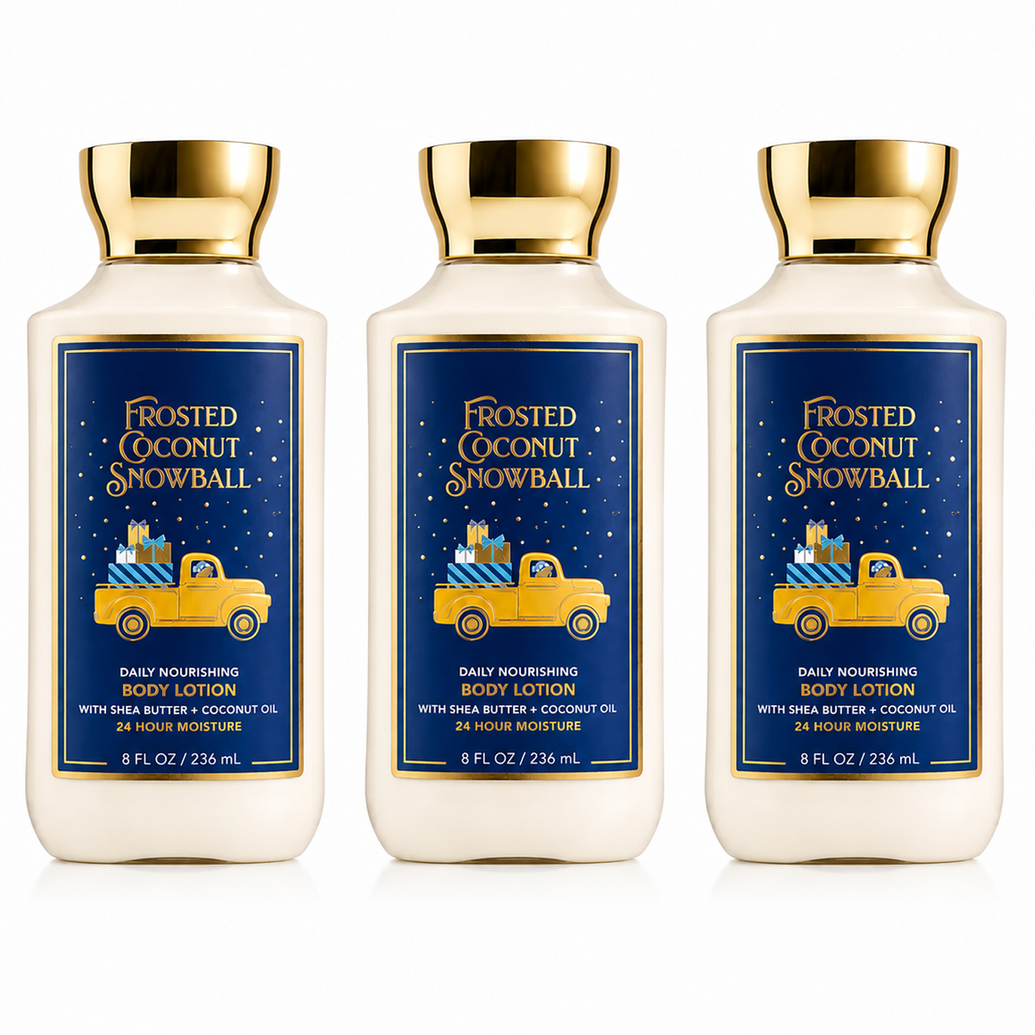 Bath & Body Works BBW Frosted Coconut Snowball Women's Body Lotion PACK OF 3