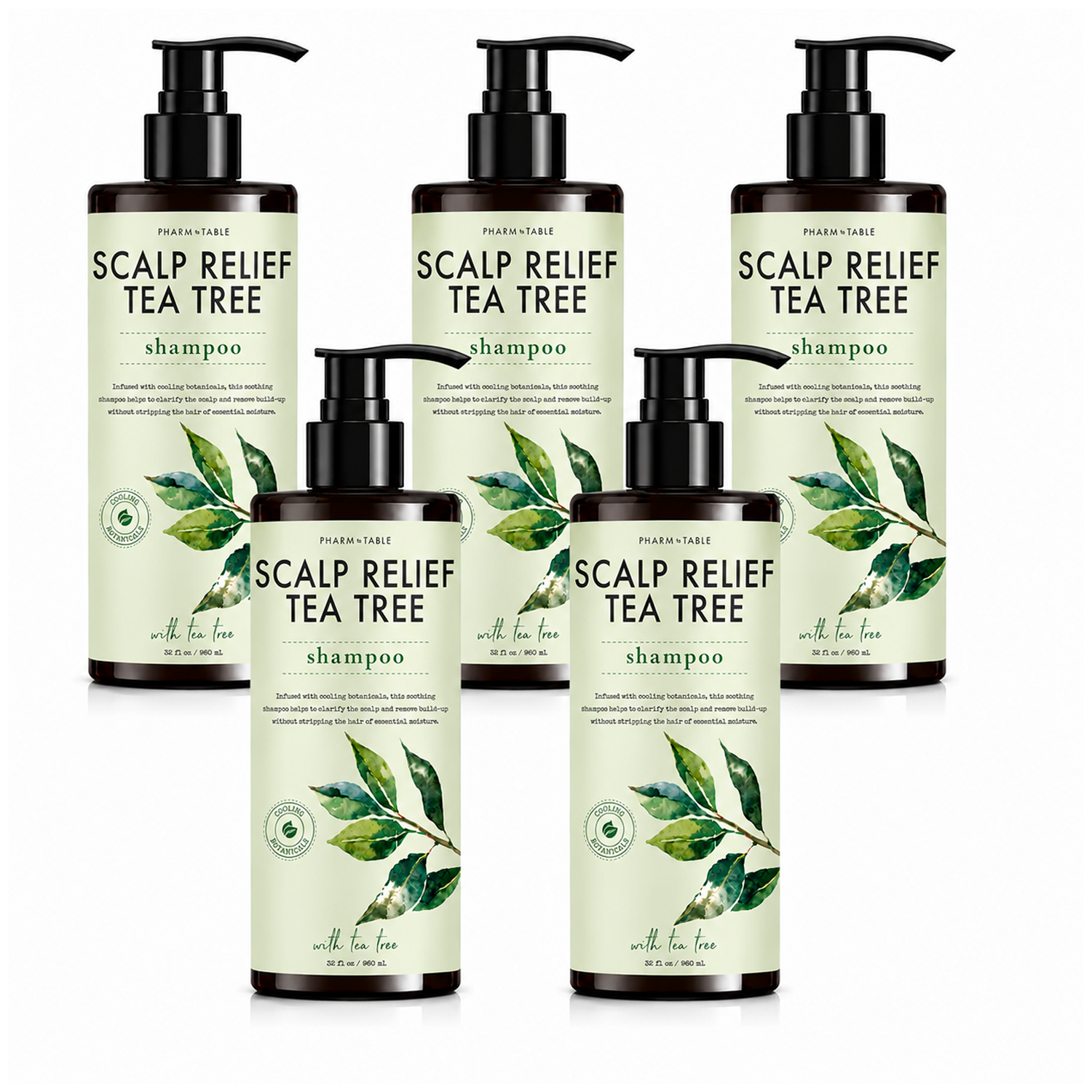 Pharm To Table Scalp Relief Tea Tree Shampoo PACK OF 5