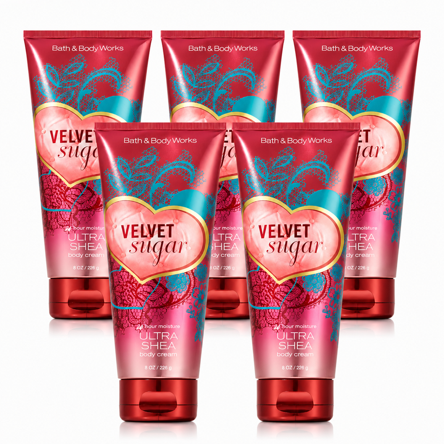 Bath & Body Works BBW Velvet Sugar Women's Body Cream PACK OF 5
